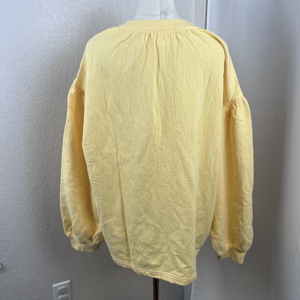 Aerie Easy Street Sweater Womens Medium Oversized Yellow Boho Lounge Coastal NWT - Picture 4 of 10